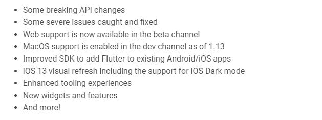 Flutter 1.12 new features