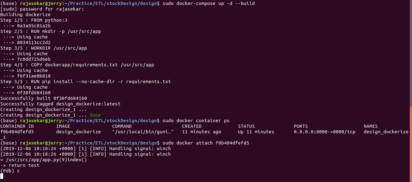 python flask docker container